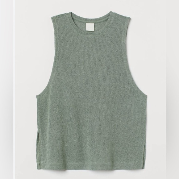 NWOT H&M Sleeveless Sweater Tank Sage Green Size XS - Picture 1 of 8